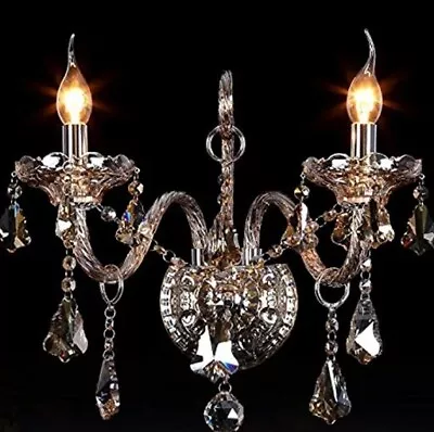 $102 • Buy Victorian Wall Light Candelabra Crystal All Glass 17  Antique Style Two Lights