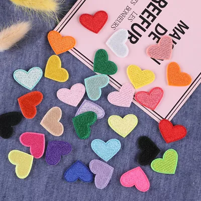 20Pcs Mixed Color Heart Embroideried Patches Sew Iron On Clothing Bag Hat Decor • $4.06