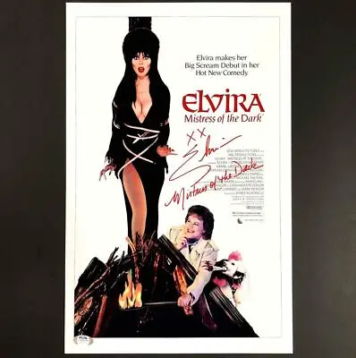 Elvira  Mistress Of The Dark  Signed 11x17 Movie Poster Photo ~ PSA Witness COA • $136.79