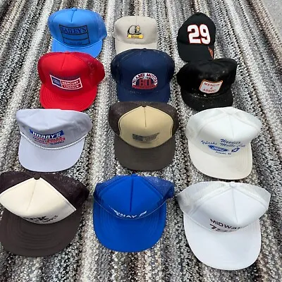 Vintage Hat Cap Lot Trucker Snap Back Strap Mesh 80s 90s Y2K Reseller Bundle V2 • $39.91