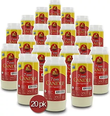 Ner Mitzvah 7 Day Memorial Candle - Kosher 100% Vegetarian Oil Candle Pack 20 • £99.99