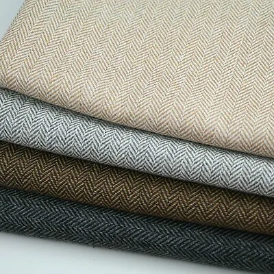 £1.50 • Buy Herringbone Tweed Wool Blend Upholstery Fabric Sofa Cushion Chairs 4 Colous