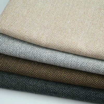 £1.50 • Buy Herringbone Tweed Wool Blend Upholstery Fabric Sofa Cushion Chairs 4 Colous