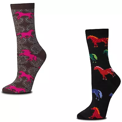 Bundle 2 Items: Retro And Damask Horse Medium Socks • $24.94