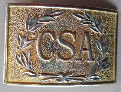 Vintage CSA Confederate Belt Buckle With Wreath Brass Plated Antique Style • $29.95