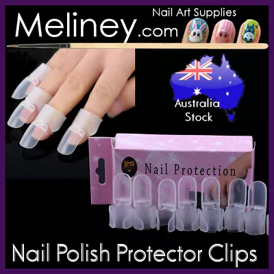 10pc Nail Polish Protector Clips Caps Art Tool Manicure Plastic Finger Cover • $14.15