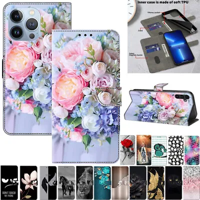 For Samsung S9 S9+ S8 S8 Plus Patterned Magnetic Leather Wallet Stand Case Cover • $15.99