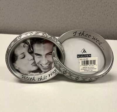 Malden 2 Opening Pewter Wedding Picture Frame - With This Ring I Thee Wed • $9.97