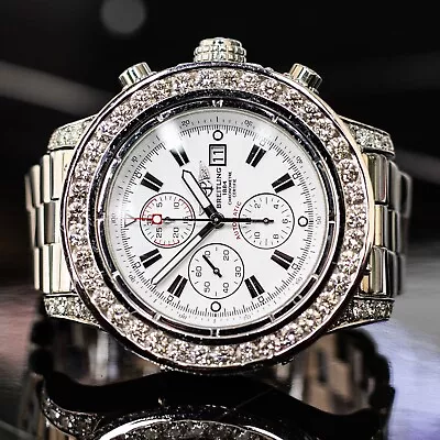 Breitling Super Avenger Stainless Steel Diamond Watch • $6995
