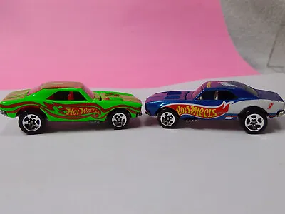 Loose Hot Wheels 2 Car Lot 67 Camaro Blue Race Team Green Mod Bod 5 Spoke • $10.99