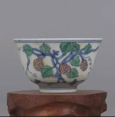 3.2  China Old Ming Dynasty Porcelain Chenghua Mark Doucai Melon Fruit Tea Cup • $301