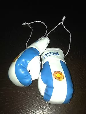 ARGENTINIAN ARGENTINA ARGENTINE FLAG Mini Boxing Gloves Ornaments BRAND NEW • $5.47