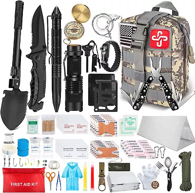 Emergency Survival Kit And First Aid Kit 238Pcs Professional Survival Gear Tools • $57.99