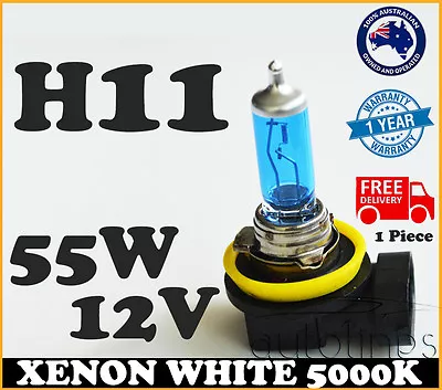 1x H11 12V 55W Xenon White 5000k Halogen Blue Car Headlight Lamp Globes Bulb HID • $14.99