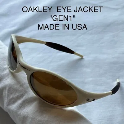 Oakley Eye Jacket Gen1 Gold Cream White Straight Sunglasses Rare Discontinued • $949.99