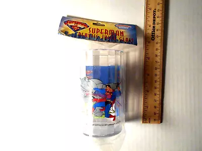 Vintage SUPERMAN Animated Plastic Juice Glass 1997 Play By Play DC Comics • $8.99