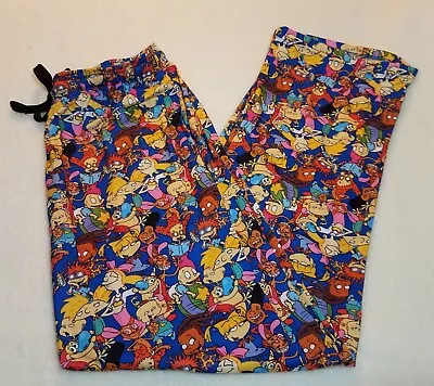 NICKELODEON  Sleep Lounge Pants Men Size L Blue Cartoon Character • $13.59