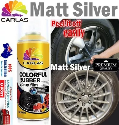 Matte Silver Rubber Paint Carlas Plasti Dip Removable Wheel Rim Spray Rubber Dip • $15