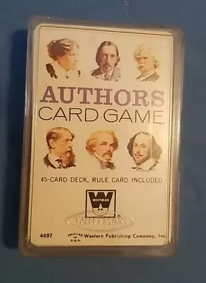 Rare VINTAGE WHITMAN AUTHORS CARD GAME 44 CARD DECK Missing 1 Card 1960S #4497 • $29.99