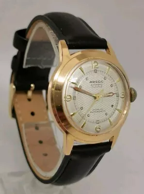 Vtg 1950s Axedo Automatic 17J Cal Felsa 690 Gold Plated 32mm Gents Wrist Watch • $105.79