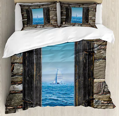 Nautical Duvet Cover Set Sailing Boat Idyllic • £32.99