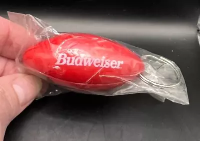 NEW SEALED Vintage Budweiser Football Bottle Opener Red Key Chain • $11.99