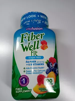 Vitafusion Fiber Well Fit Sugar Free Gummies Peach/Berry 90 Count Exp 03/2025 • $8.75