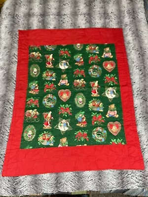 Handmade Kids Christmas Quilt Multi Featuring Christmas Theme 55 X43  • $20.62