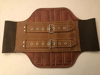$145 • Buy Poussard French Mil. Motorcycle Belt,  Kidney Belt , Leather Tan / Brown EUC