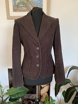 Rare Vintage ZARA Brown Corduroy Boyfriend Jacket Blazer - Size Medium - Cord • £39.99