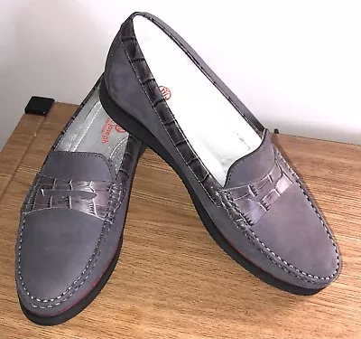 New Marc Joseph Ny Chambers Street Gray Leather Flats Shoes 7.5 M Loafers Pennys • $49.99