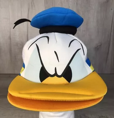 Disney Donald Duck Hat Mouth Opens Vintage Snapback Adjustable Adult Cap 57-60CM • $29.90