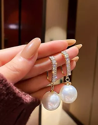 £6.99 • Buy Silver Diamond Crystal Statement Earrings Long Drop Dangle Stud Chandelier