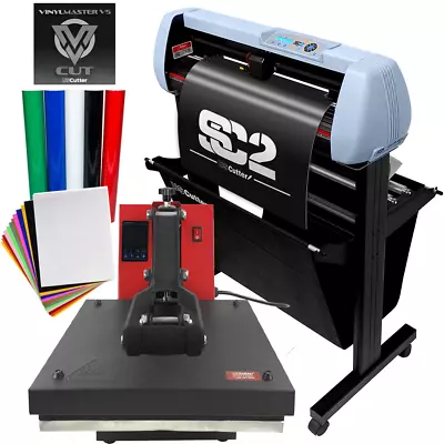 BUNDLE 34  SC2 Vinyl Cutter + 15  X 15  Digital Heat Press + HTV Sign Vinyl • $849.99