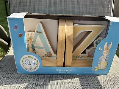 Beatrix Potter Peter Rabbit Bunny Wooden Bookends - From A To Z - 2016–NWT • £20.89