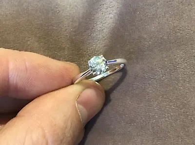 $111.71 • Buy 1.0 Carat Lab Created Diamond Solitaire Ring In Platinum Plated 925 S & Half