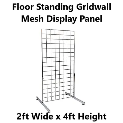 Grid Mesh Freestanding Mesh Display Panel 2ft X 4ft On T Legs Retail Shop Store • £40.99