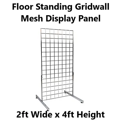 Gridwall Freestanding Mesh Display Panel 2ft X 4ft On T Legs Retail Shop Store • £40.99