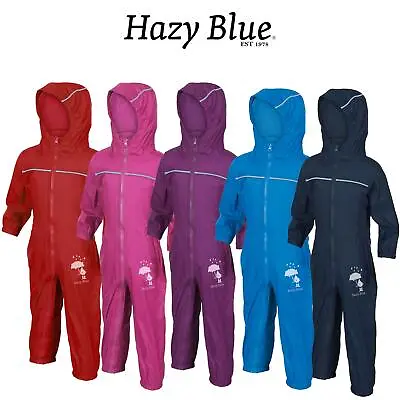 £12.99 • Buy Hazy Blue Puddle Rain Drop Waterproof All In One Child Kids Suit Boys Girls