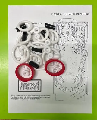 Bally / Midway Elvira And The Party Monsters Pinball SILICONE Rubber Ring Kit • $32.95