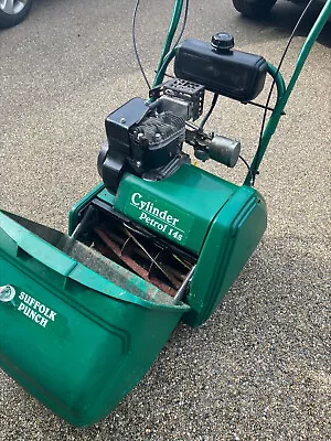 Suffolk Punch 14s Used Petrol Lawnmower With Scarifier • £120