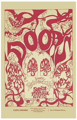 $24 • Buy The Doors At Santa Monica Concert Poster 1967 PROMO LARGE 24x36