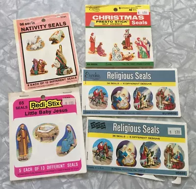 Lot Of Vintage 70's/80's Religious Nativity Christmas Seals Packs USED Eureka • $8.74