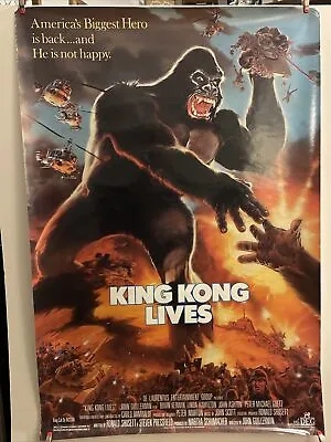P2 KING KONG LIVES ORIGINAL MOVIE POSTER 1988 HORROR 27 X 41 Monkey Vintage • $29.99