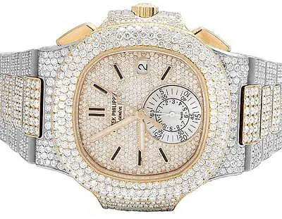 £213871.46 • Buy 18k Rose Gold/Steel Mens Patek Philippe Nautilus 5980/1AR-001 Diamond Watch 32Ct