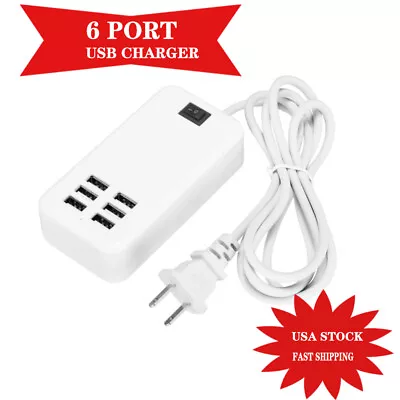 Multi Port USB Charger 6 Ports Wall Adapter Travel Hub AC Power 240V Supply Plug • $8.35