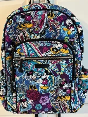 Rare Vera Bradley Mickey Mouse Disney Paisley Celebration Back Pack Large • $129