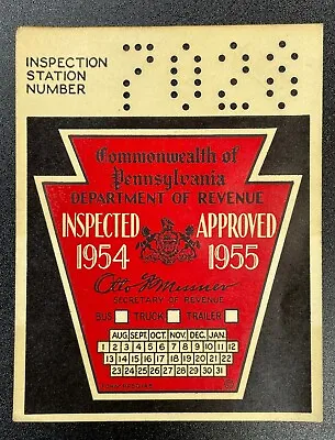 1954-1955 Pennsylvania Inspection Sticker Pa VTG UNISSUED! Antique Truck Dodge • $17.50