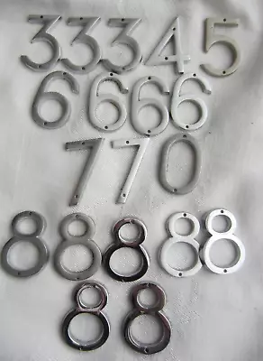 Vintage Lot Solid Chrome Silver Tone House Mail Numbers  Assorted 19 Arts Crafts • $12.74