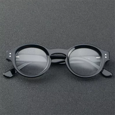 Retro Oval Round Acetate Reading Glasses Recessed Vintage Full Rim Spring Hinges • $26.59